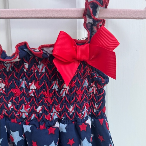 NWOT Little Lass Baby 18M Patriotic Red White & Blue Girls Bubble TankTop Blouse - Picture 2 of 6